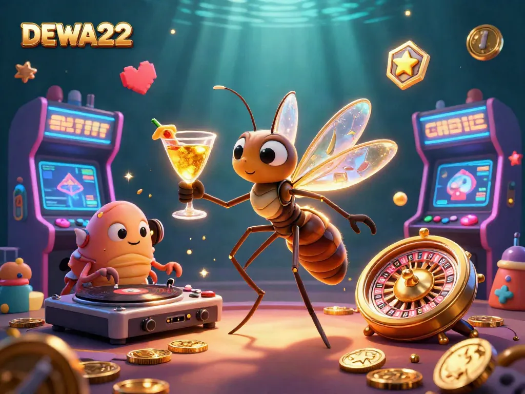 Engage with DEWA222 by experiencing thrilling games captured in a vibrant 3D casino scene.