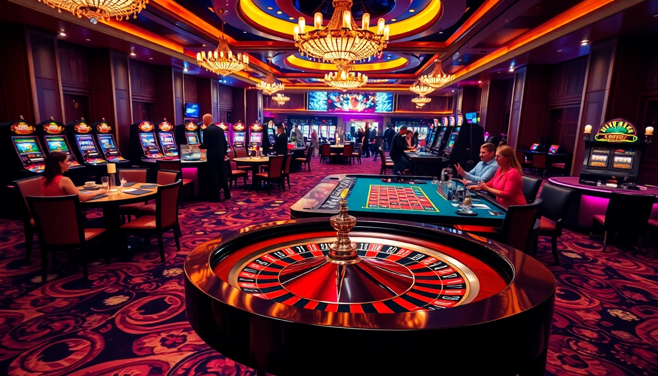 Players enjoying sunwin-themed games at an engaging casino, featuring roulette and poker.