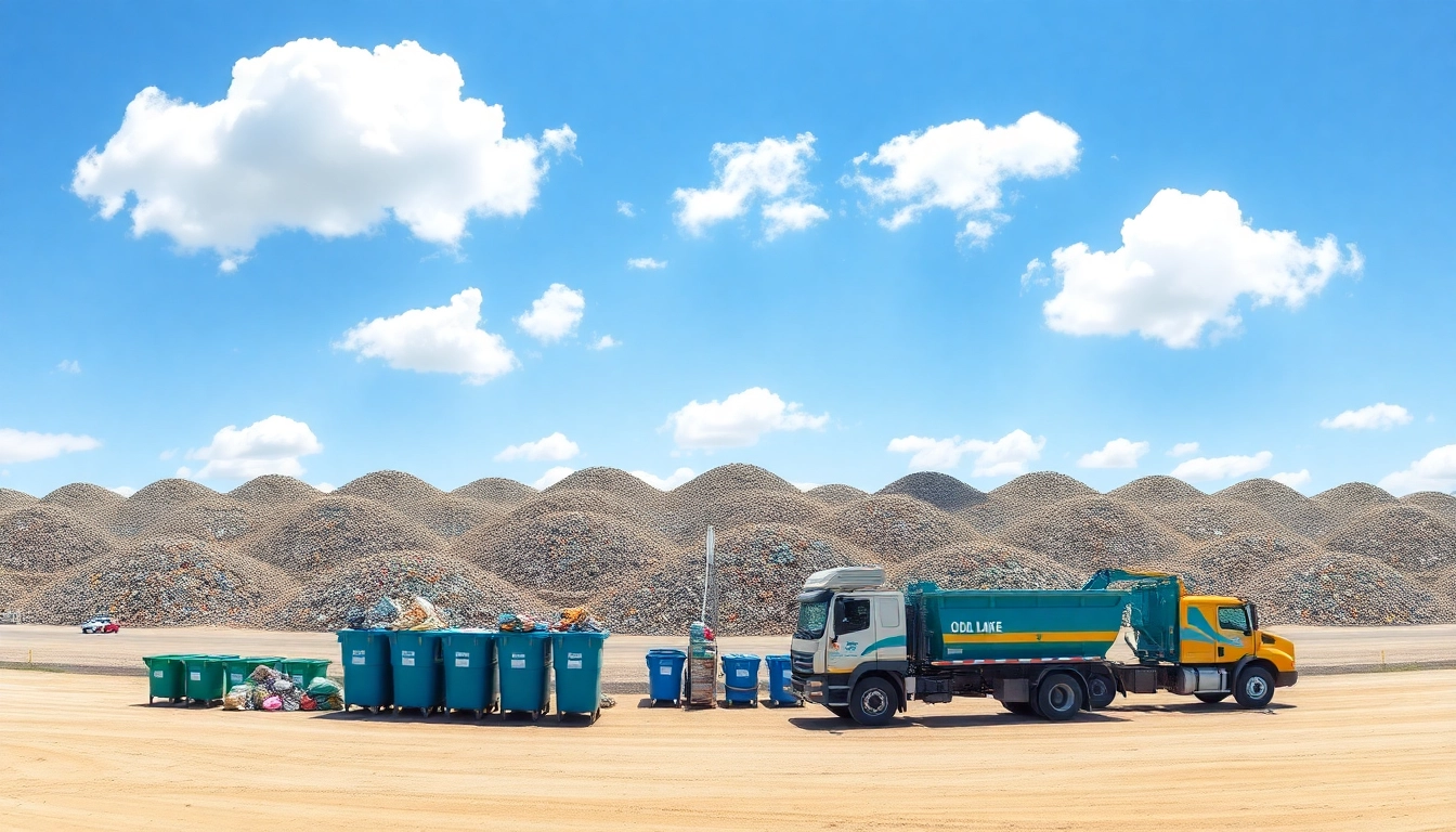 Cold Lake landfill showcasing organized waste materials and recycling efforts.