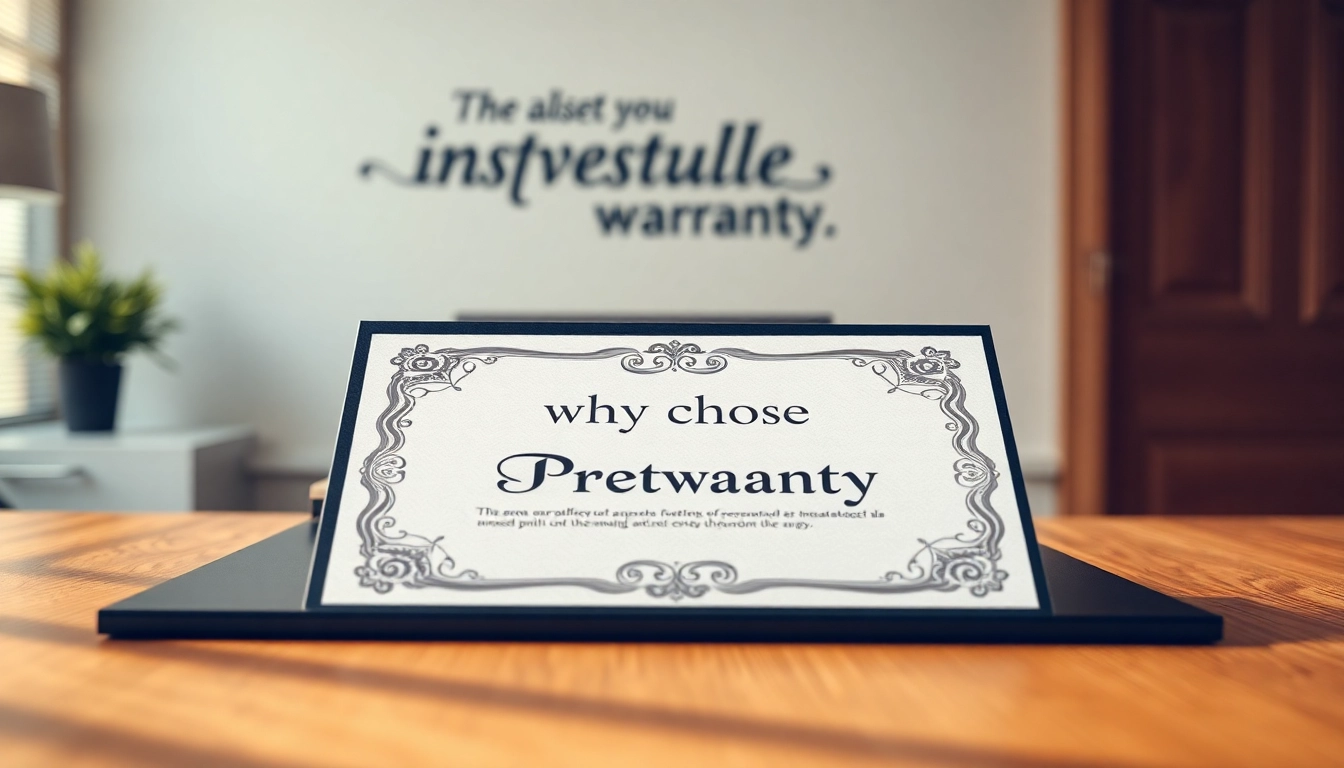 Discover why choose Pretzel warranty with this elegant and detailed warranty certificate on a sleek desk.