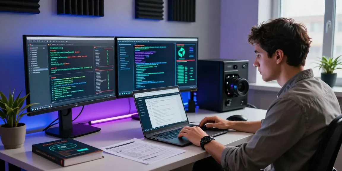 Analyst evaluating verified darknet market links 2026 in a modern workspace, showcasing innovative cybersecurity assessment.