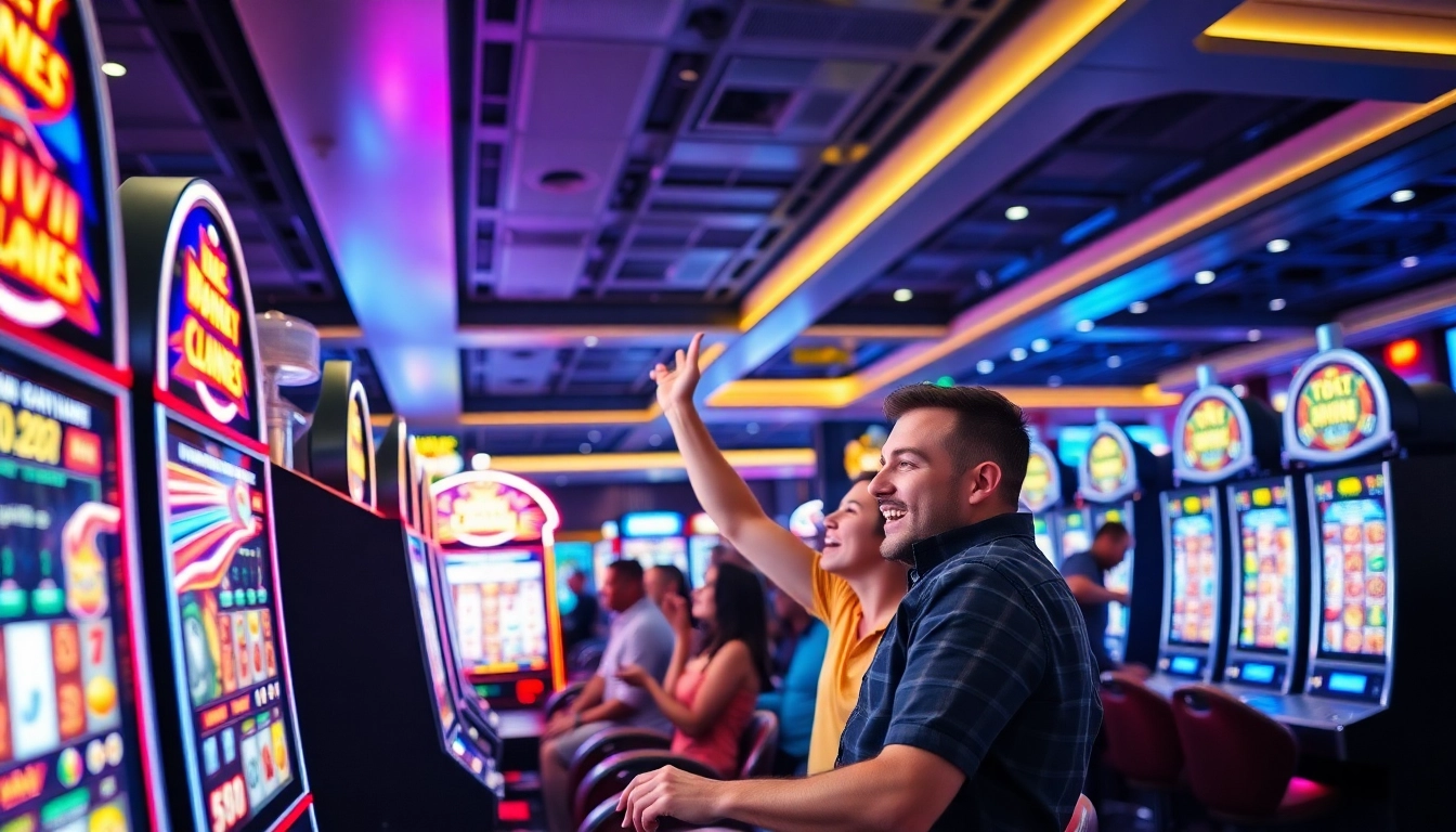 Rasakan keseruan bermain 88SLOTDEWA dengan mesin slot berwarna-warni dan suasana kasino yang meriah.