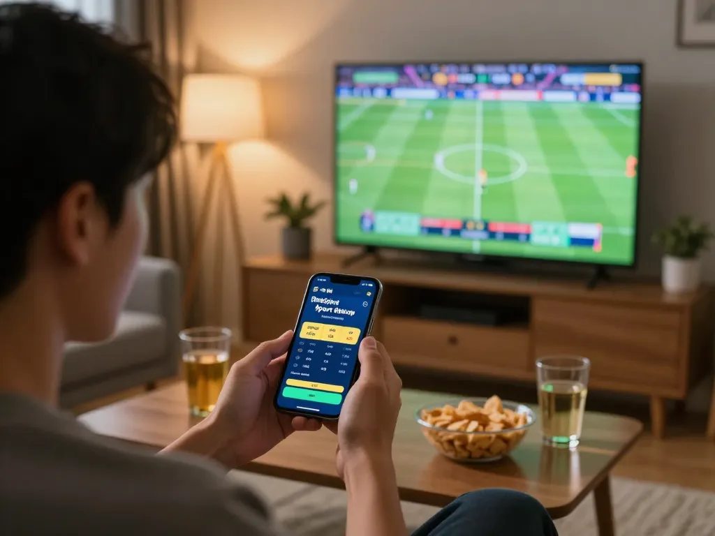 Engaging sports betting moment on Bbin Sport Rikvip with focused player analyzing live odds.