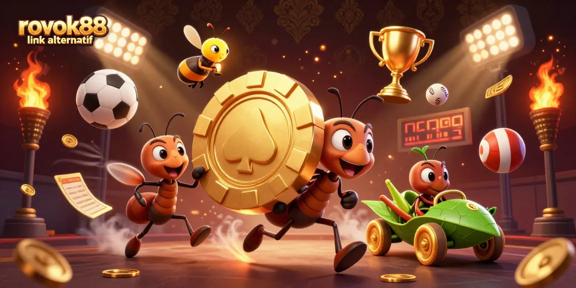 Engage in thrilling action with rokok88 link alternatif, featuring a heist by cartoon ants and gambling elements.