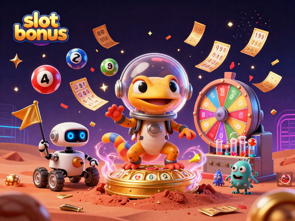 Experience the thrill of a slot bonus while exploring a cosmic casino adventure.