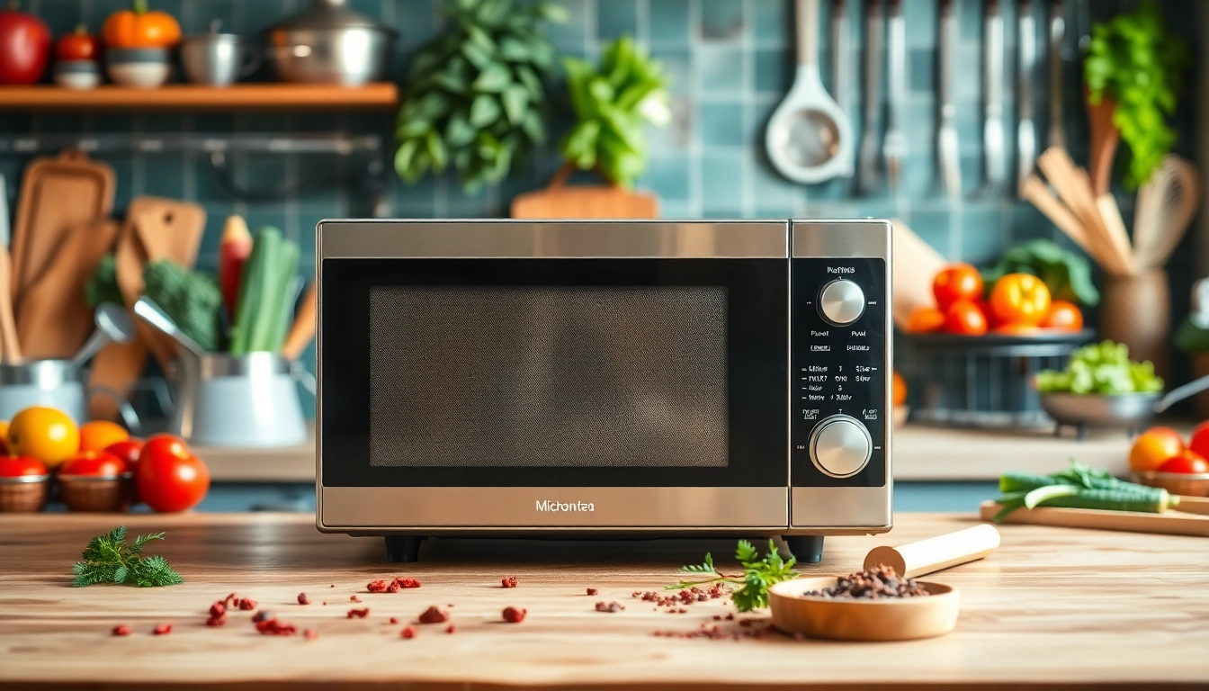 Cook delicious meals using a sleek Microwave Oven in a vibrant kitchen.