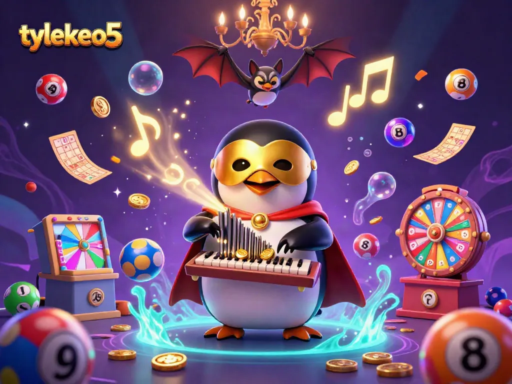 Engage with the thrilling world of gambling through the lively illustration of tylekeo5, featuring a penguin organist.