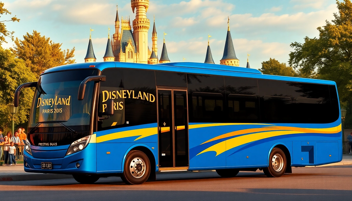 Experience Disneyland Paris airport transfer services with a joyful shuttle bus and family excitement.
