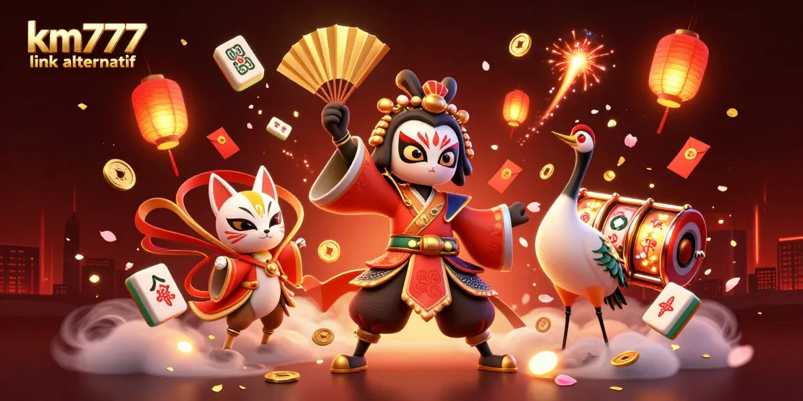 Engage with the exciting km777 link alternatif scene featuring colorful slot reels and dynamic gambling elements.