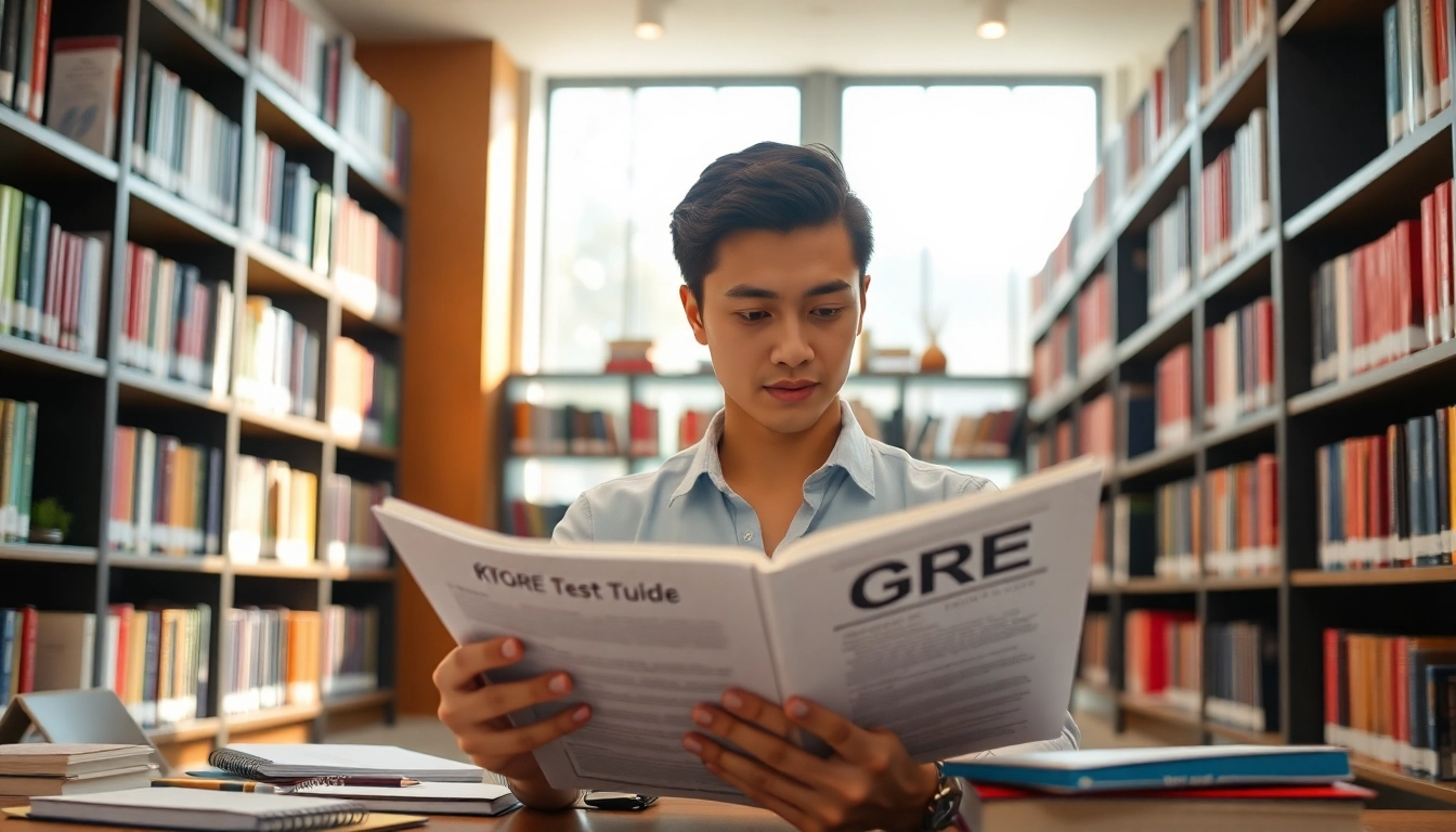 Pay someone to take GRE for me as a student studies in a bright library.