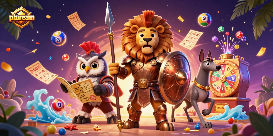 Experience phdream through an exciting 3D illustration featuring vibrant lottery elements and dynamic characters.