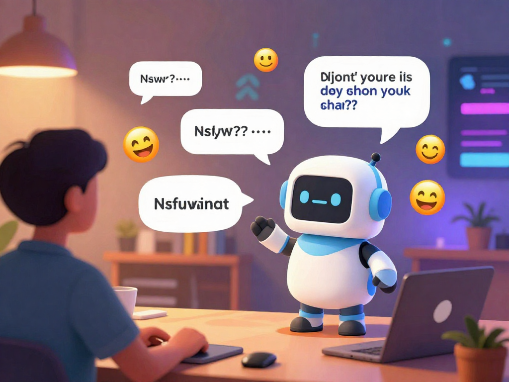 Engaging nsfw chat bot in interactive digital chat environment showcasing conversation elements.