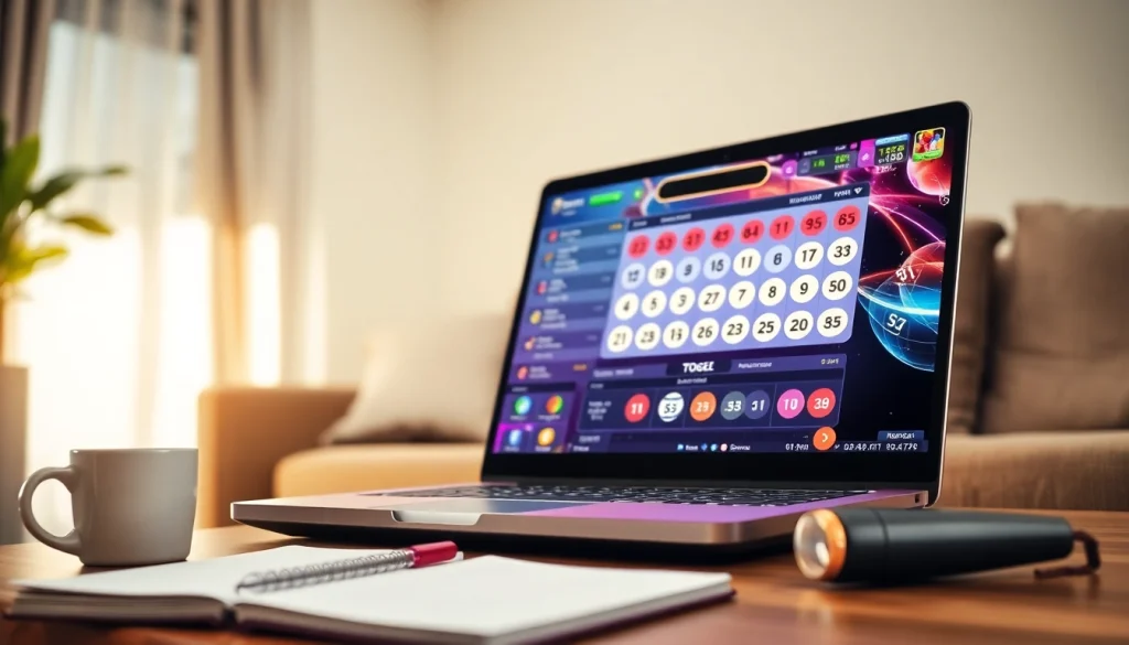 Aktivitas togel online yang menampilkan statistik dan angka menarik di layar laptop.