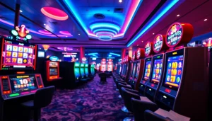 Menampilkan agen toto dalam suasana kasino online yang modern dan hidup.