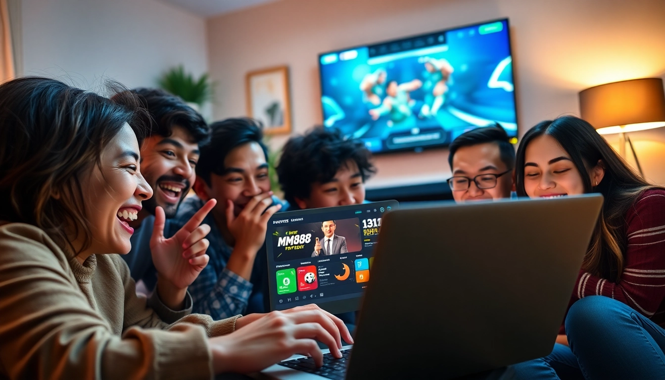 Experience the excitement of online betting with friends using MM88 on a laptop.