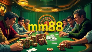 Engage in thrilling poker strategies at mm88’s vibrant casino tables.