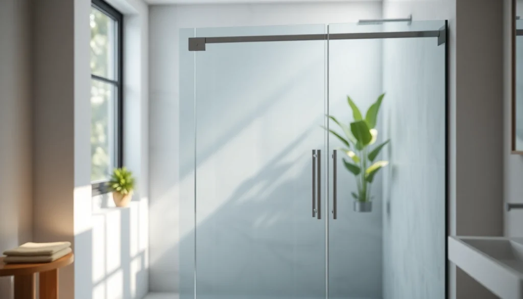 Vue élégante d'une paroi de douche en verre, ajoutant sophistication à la salle de bain moderne.