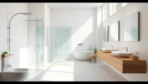 Sonni sanitär Badezimmerprodukte in einem modernen und einladenden Setting.