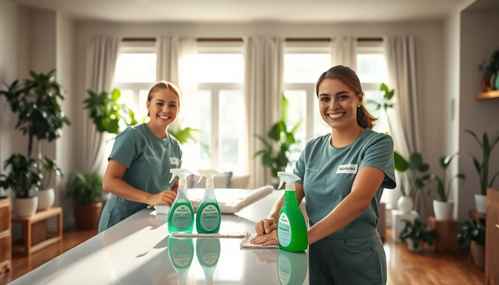 Cleaning Service professionals expertly tidy a bright home, showcasing their dedication and care.