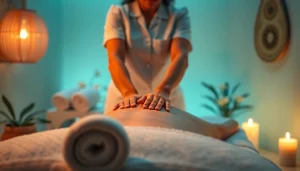 마사지 기술로 고객의 긴장을 푸는 전문가의 손길