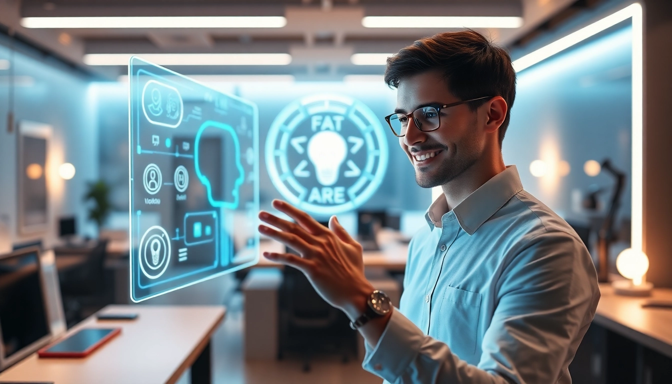 Engaging human interface with AI interaction showcasing seamless technology integration.
