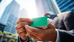 신용카드 현금화로 현금을 세고 있는 사람의 손을 자세히 보여줍니다.