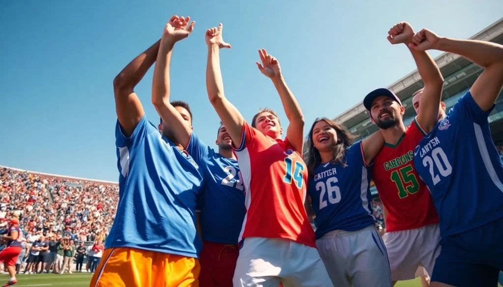 Engaging scene of sports betting Canada highlighting athletes and enthusiastic fans.