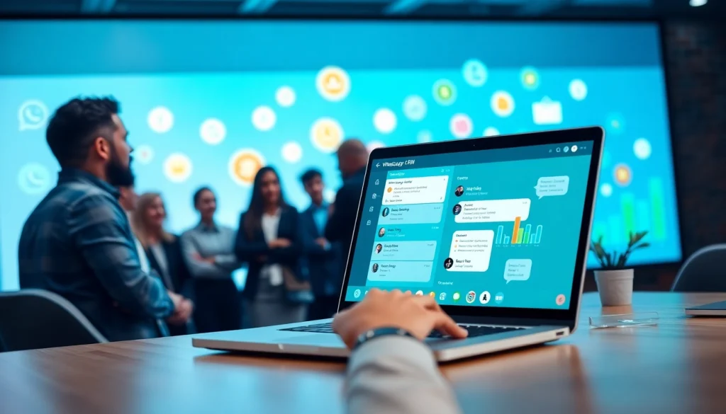 Showcasing What is a CRM for WhatsApp in a vibrant digital workspace, emphasizing collaboration and customer insights.