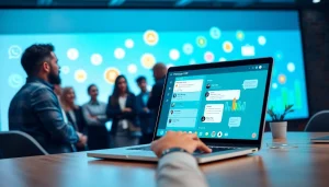 Showcasing What is a CRM for WhatsApp in a vibrant digital workspace, emphasizing collaboration and customer insights.