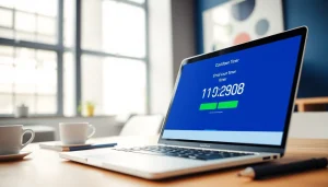 Designing mailtimers free countdown timers on a modern laptop screen.