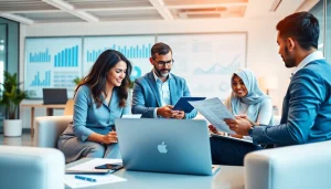 Experience the efficiency of a bookkeeping firm in Abu Dhabi with a professional team in action.