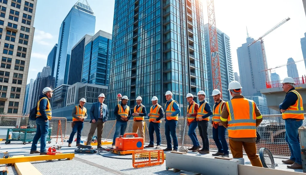 New York City General Contractor team collaborating on a construction site