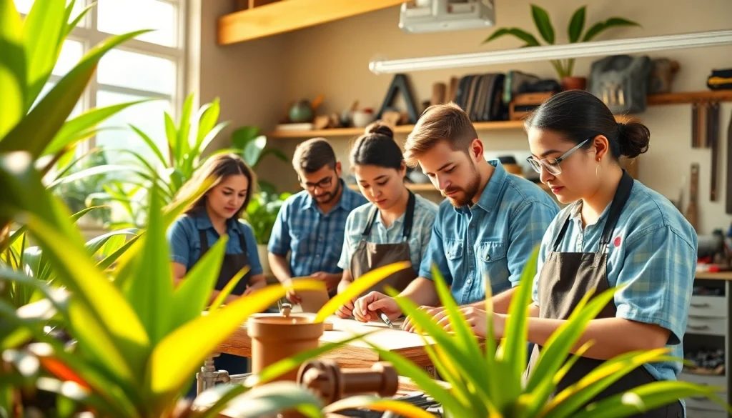Enthusiastic students participating in hands-on training at hawaii trade schools.