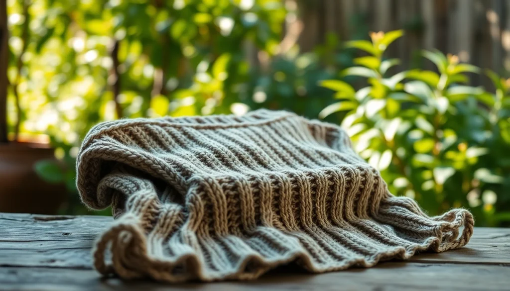 Hand-knitted garments on display at https://www.ound-ound.com showcasing artisanal craftsmanship and nature.