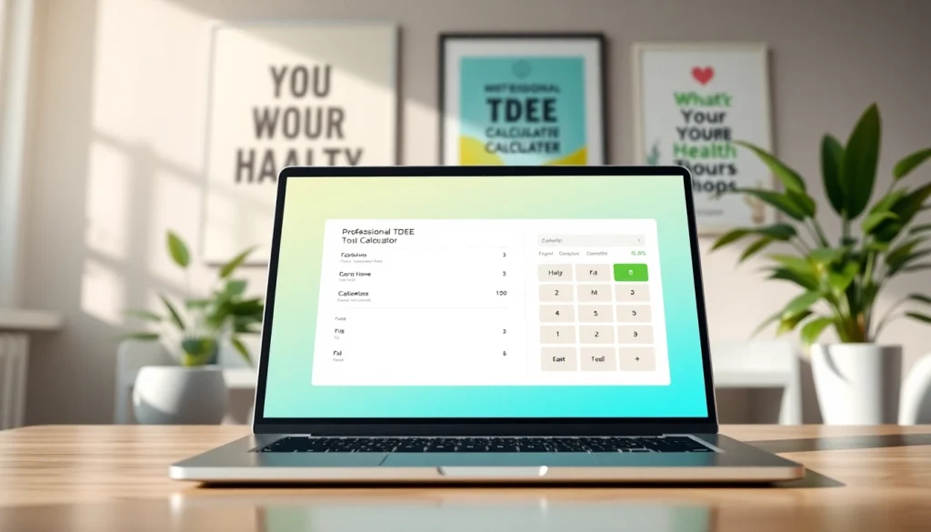 Calculate your daily calories with an engaging TDEE calculator displayed on a laptop.