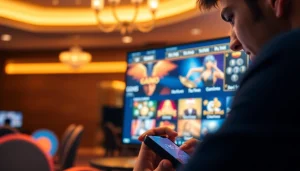 Showcase the best online casinos for Canada with vibrant virtual gaming elements and a focused player.