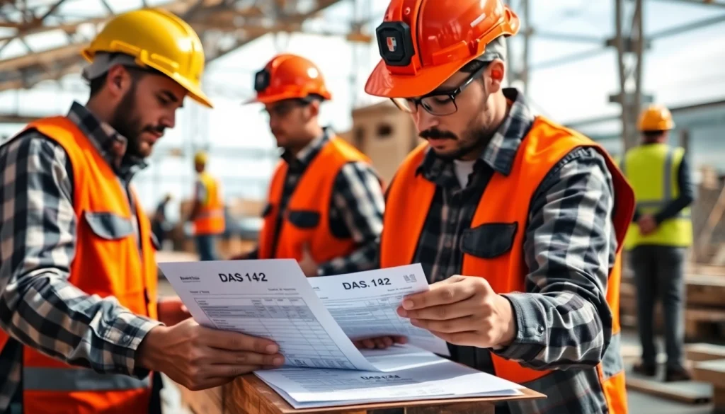 Detailing the DAS 142 process on a construction site with apprentices actively engaged.