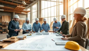 Team of professionals collaborating on projects, representing the Texas association of builders.