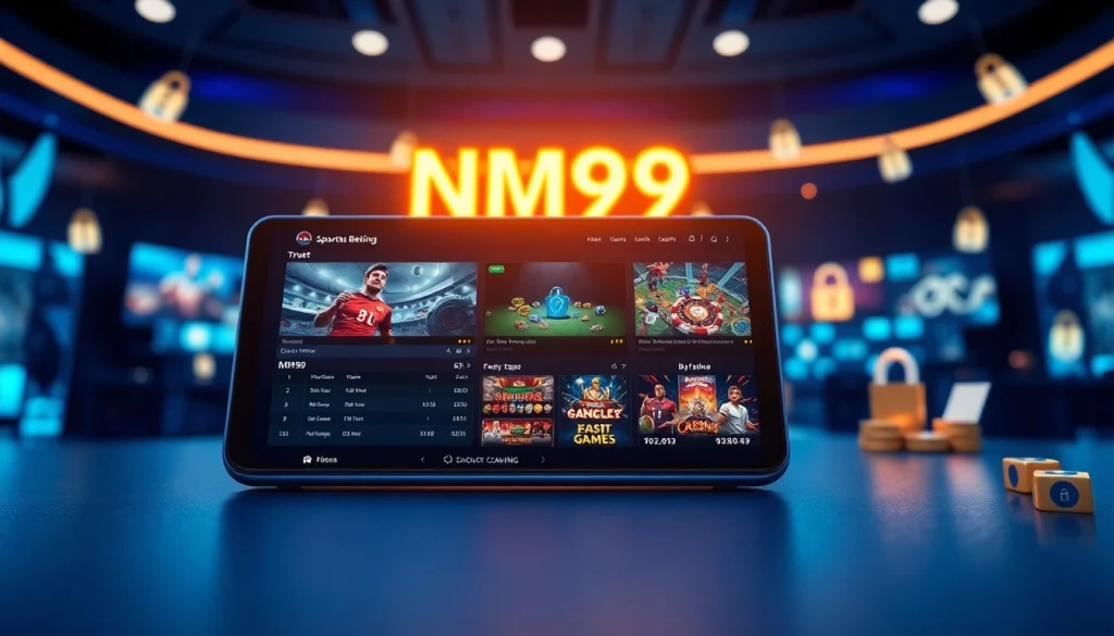 Explore the MM99 platform, showcasing online gaming with engaging visuals and user-centric design.