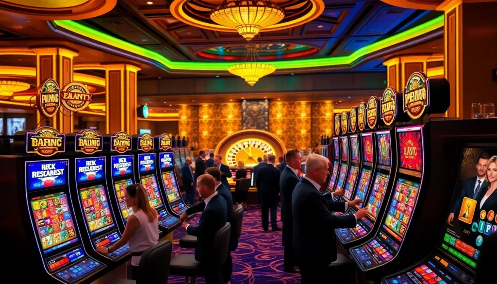 Experience the excitement of kerajaanslot with vibrant casino games and enthusiastic players.