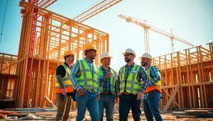 Texas association of builders showcasing collaboration among construction workers on-site.