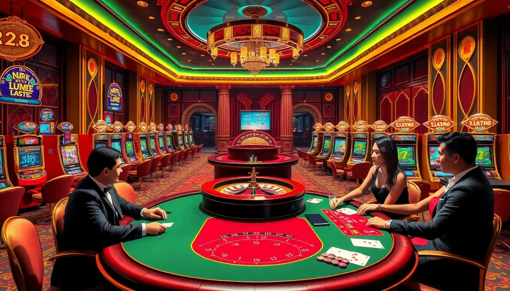 Experience the luxury of XX88 through thrilling casino games in a vibrant gambling atmosphere.