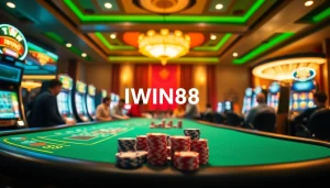 IWIN68 players engaging in thrilling gambling on professional casino tables filled with excitement.