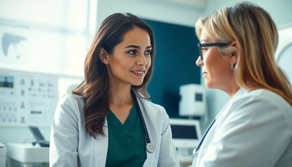 Ringiovanimento ovarico con un medico in consulto in un ambiente accogliente.