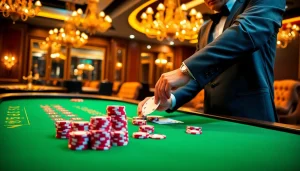 Engaging NK88-themed poker table scene with professional dealer and vibrant atmosphere.