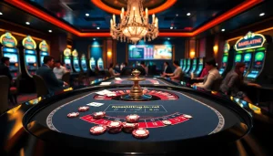 Experience thrilling gameplay with https://rr8888.in.net/ at a vibrant roulette table with excited players.