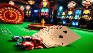 Experience the thrill of X88 with vibrant casino tables, sparkling poker chips, and roulette excitement.