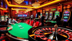 Enjoying a thrilling game at BRABET's luxurious online casino with vibrant gaming elements.