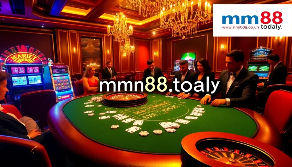 Enjoy thrilling casino action at https://mm88.today/ featuring poker and roulette tables in a luxurious setting.
