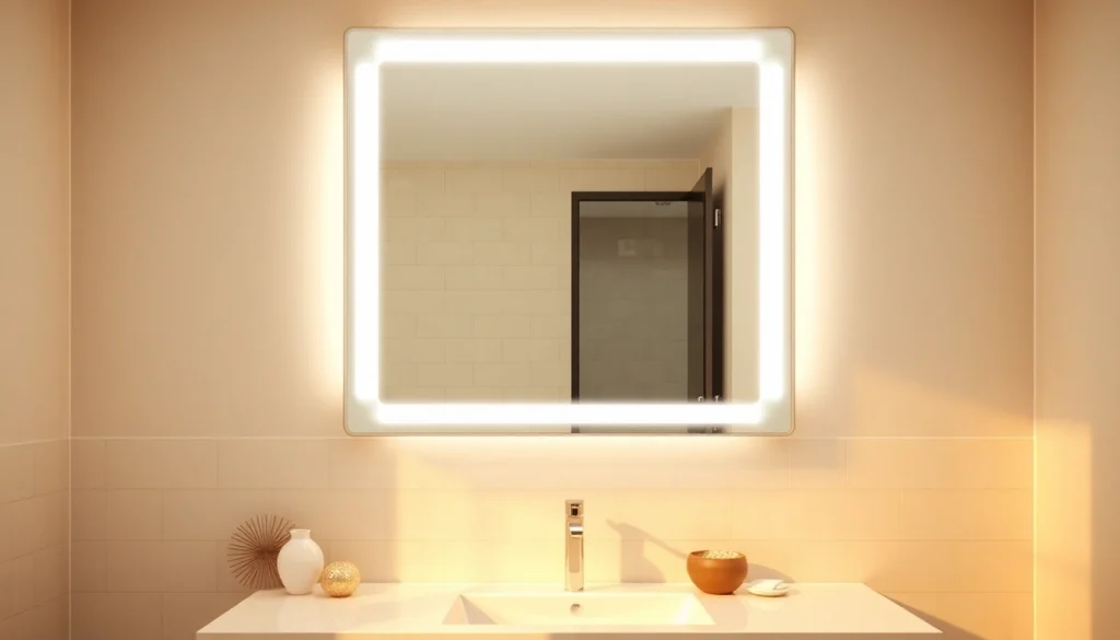 Illuminate your space with this stunning mirror with lights, enhancing your bathroom's style and ambiance.